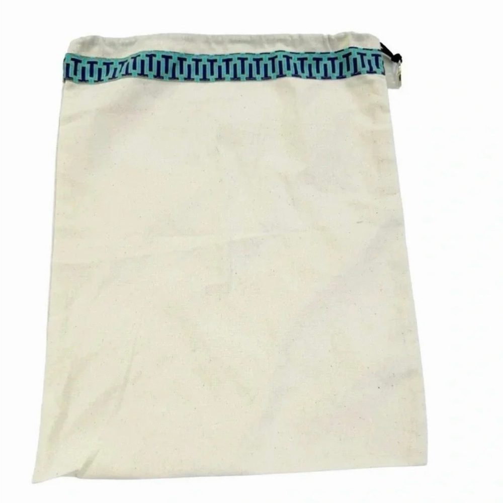 Tory Burch Canvas Shoe or Bag Dust Bag with Drawstring Logo Charm beige.